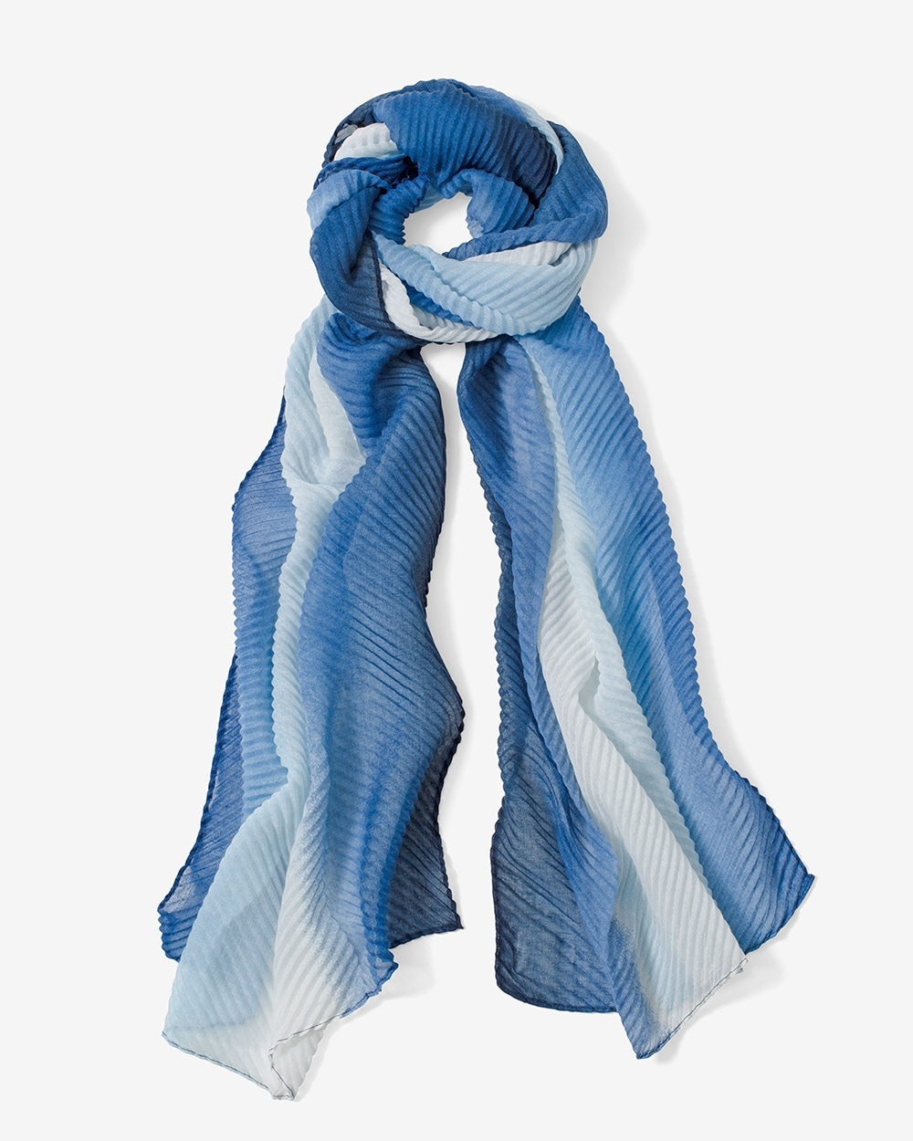 Ombre Lines Pleated Oblong Scarf