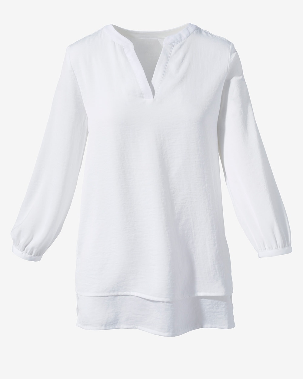 Double-Layer 3/4-Sleeve Top