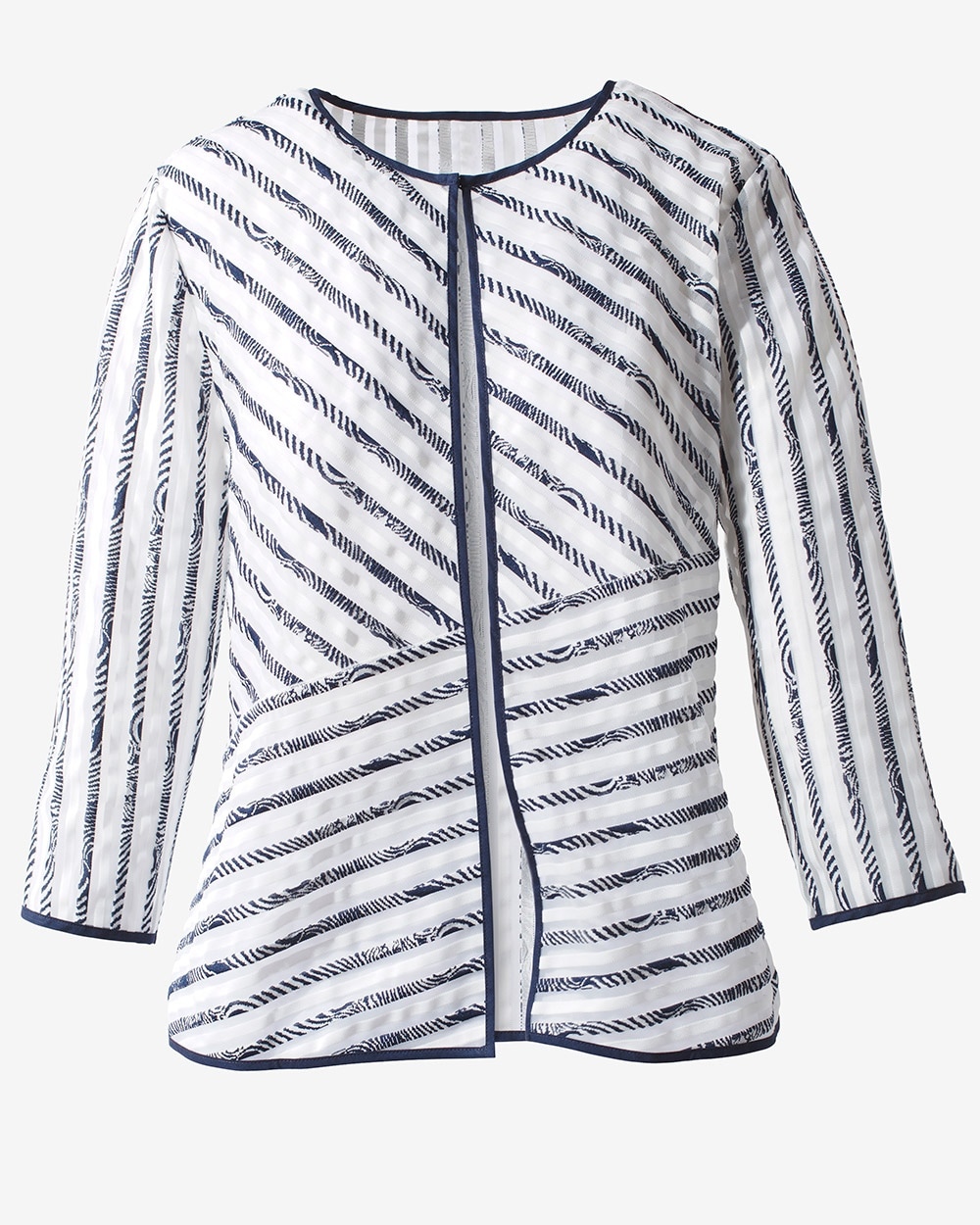 Easywear Stripe 3/4-Sleeve Jacket