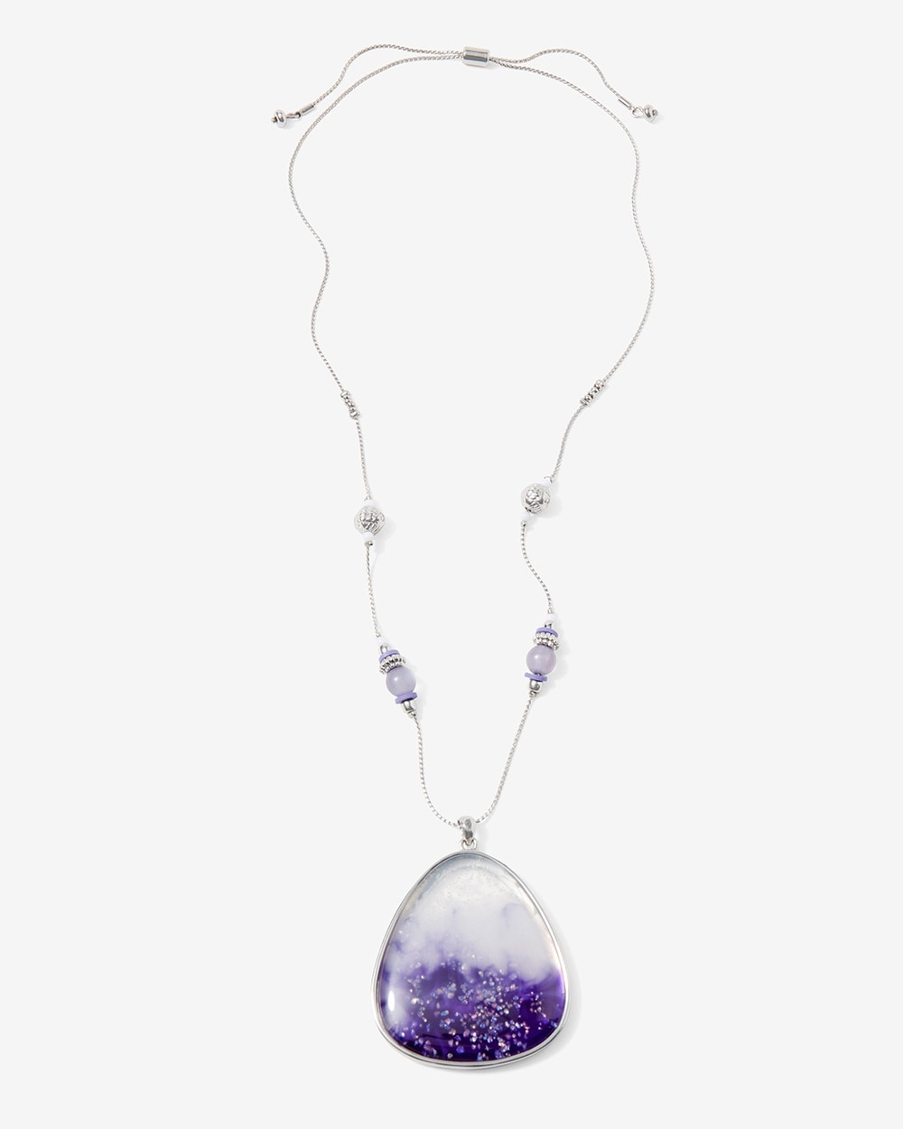Glitter Ombre Resin Drop Adjustable Necklace