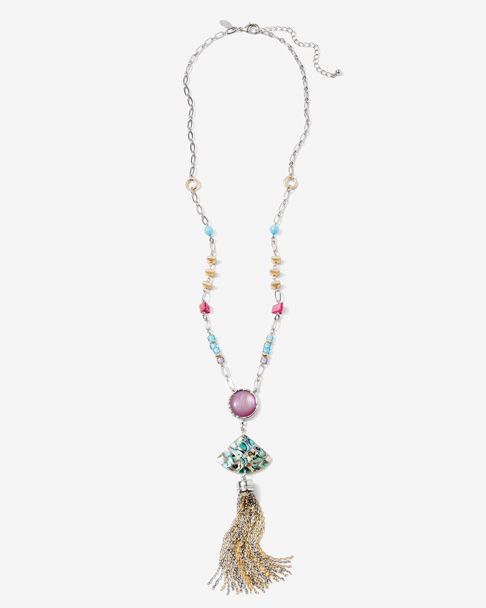Prismatic Abalone Tassel Necklace
