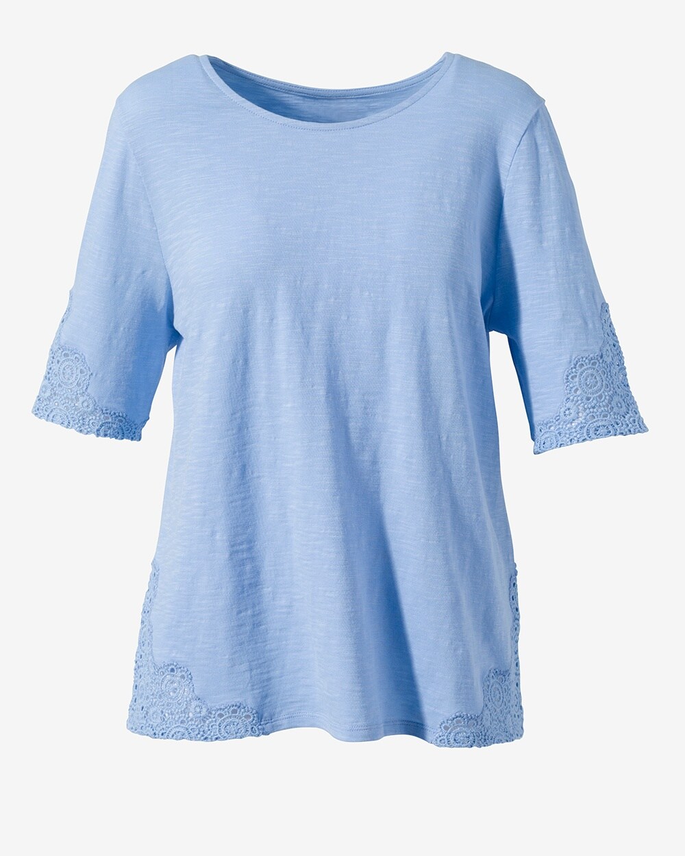 Lace-Trimmed Scoop-Neck Tee