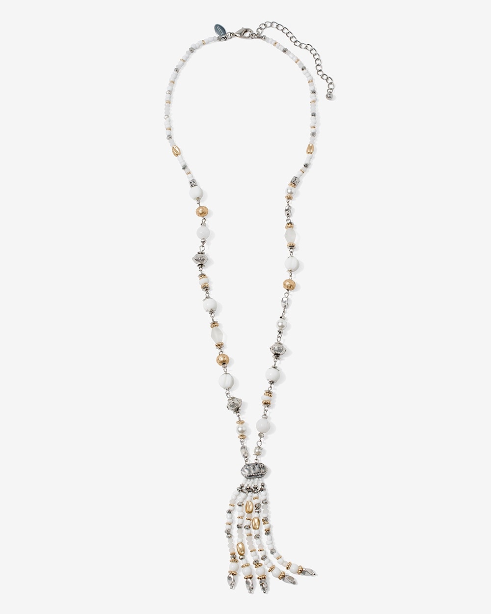 Pacific Pearl Seed-Bead Tassel Necklace