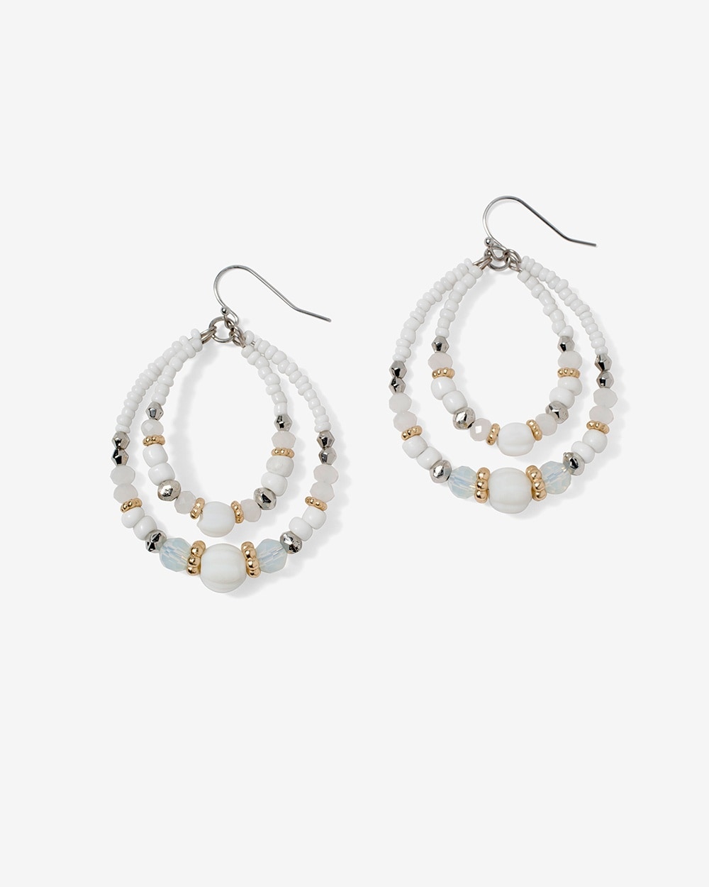 Pacific Pearl Seed-Bead Gypsy Hoop Earrings