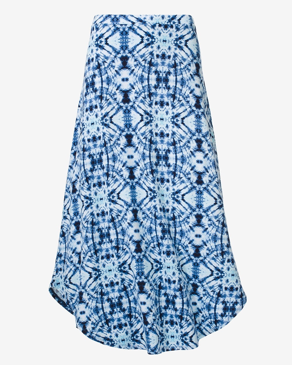 Tie-Dye Burst Curved-Hem Maxi Skirt