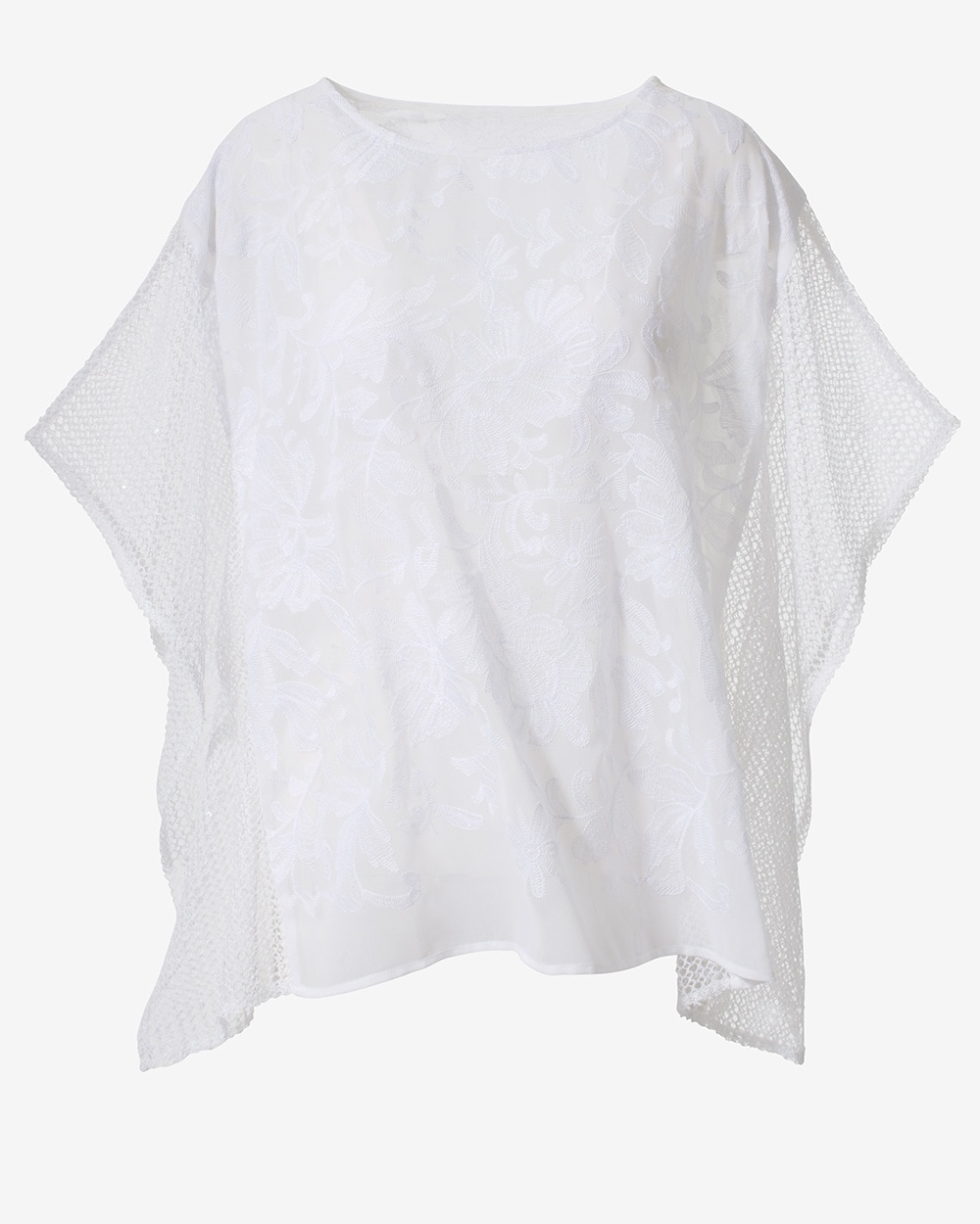 Embroidered Beauty Crew-Neck Poncho
