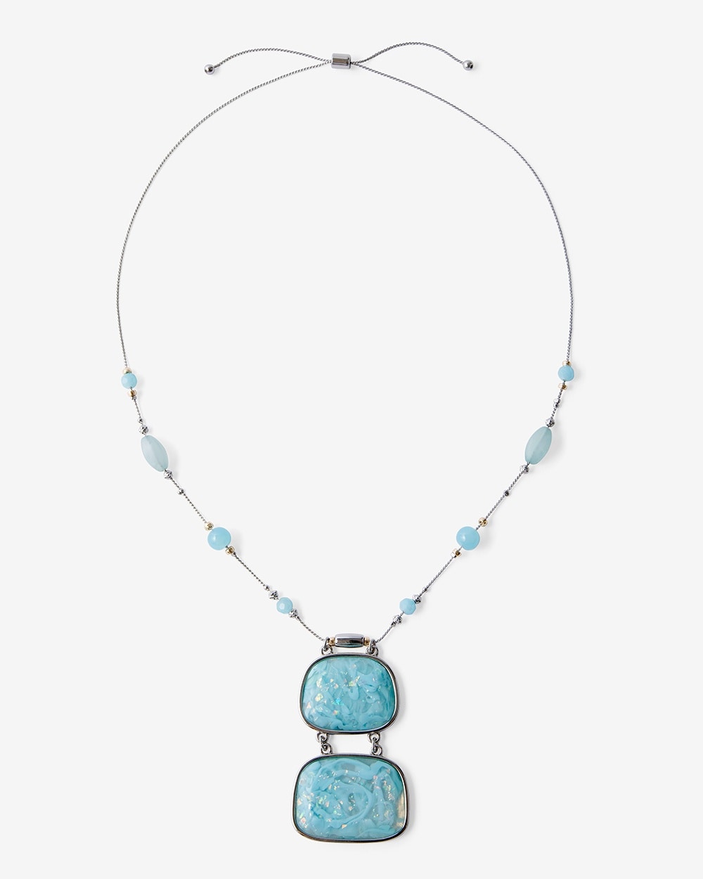 Ocean Blue Adjustable Pendant Necklace