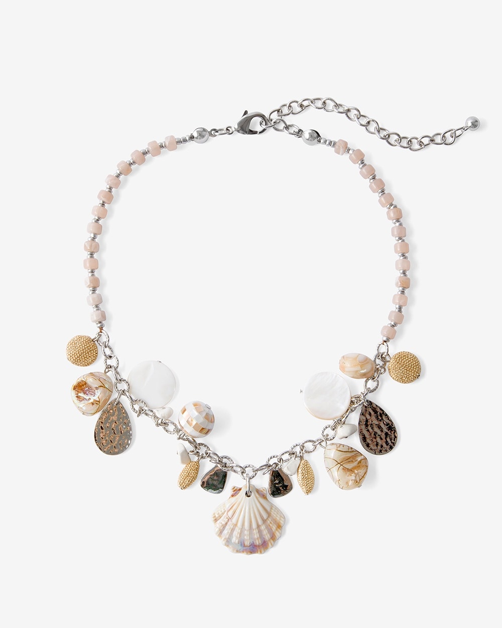 Malibu Shell Charm Bib Necklace