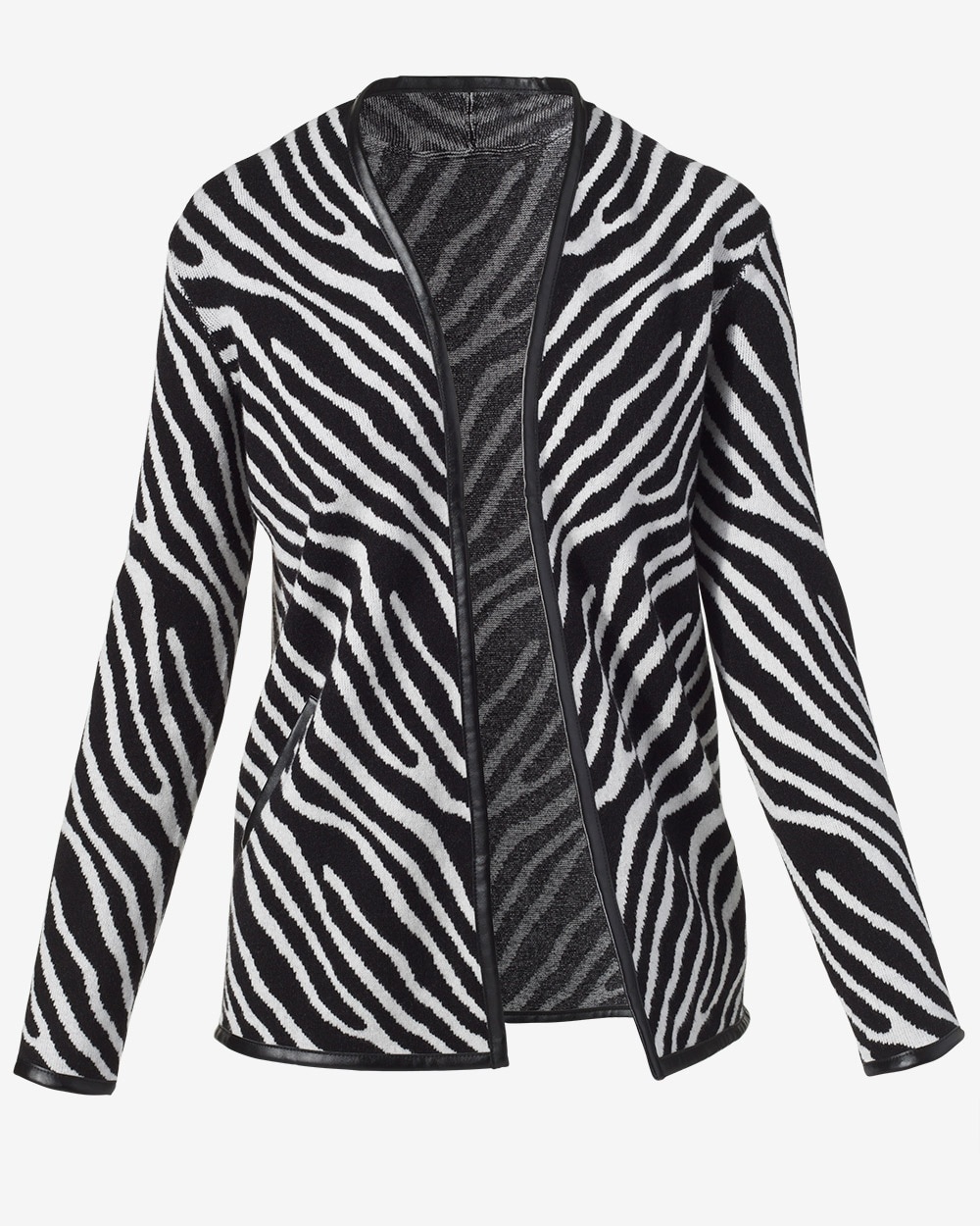 Plush Zebra Sweater Jacket