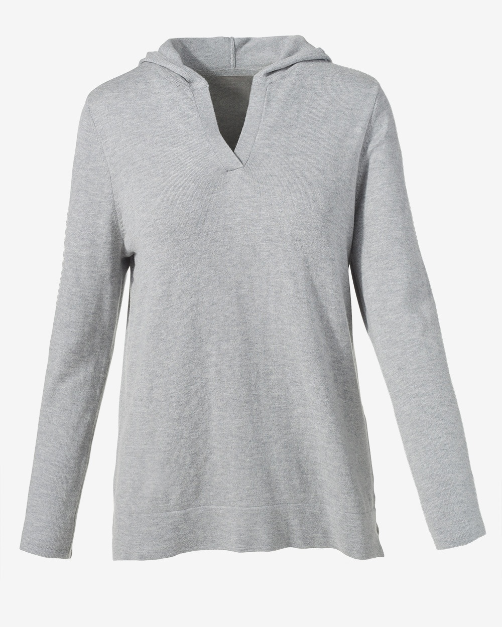 Notch-Neck Hooded Pullover