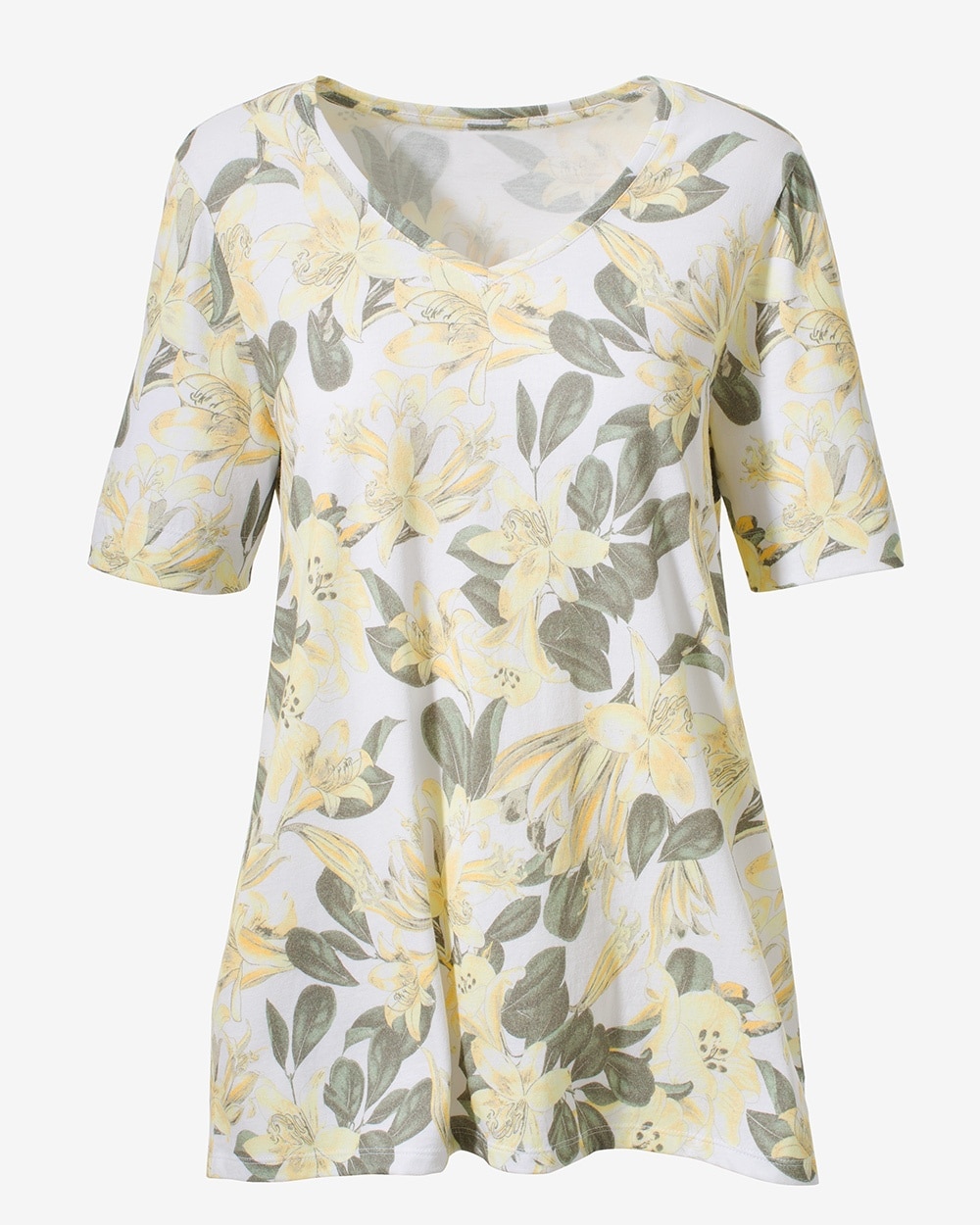 Blooming Lilies V-Neck Tunic