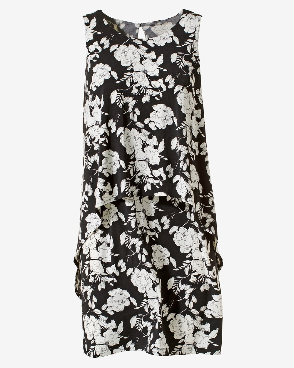 Contemporary Floral Overlay Dress