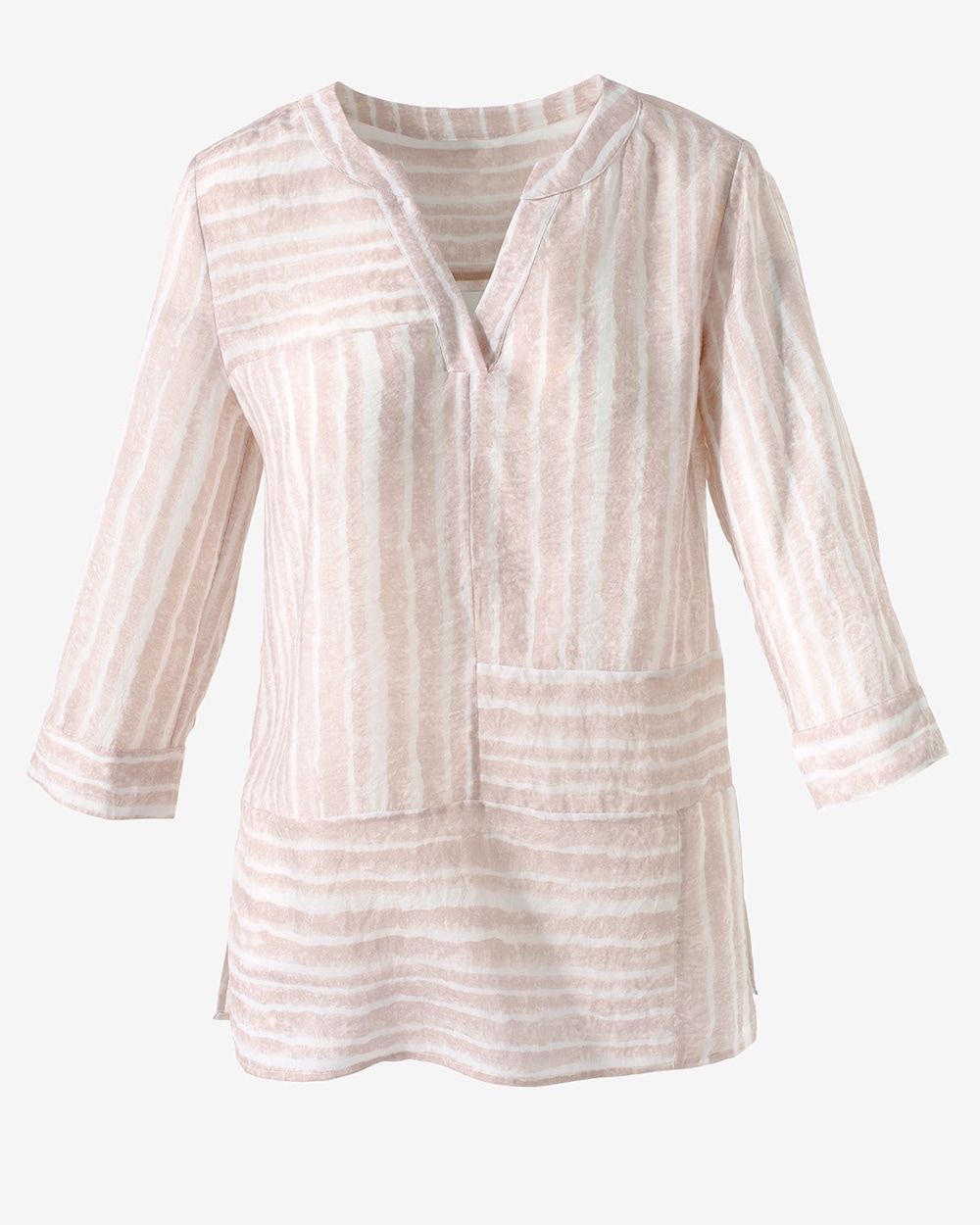 Airy Patchwork Pullover Tunic