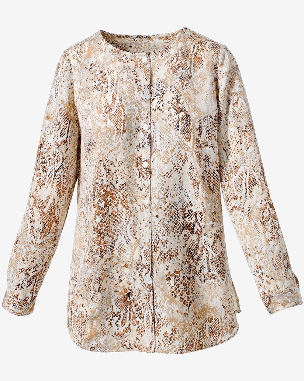 The Silky Chic Neutral Python Tunic
