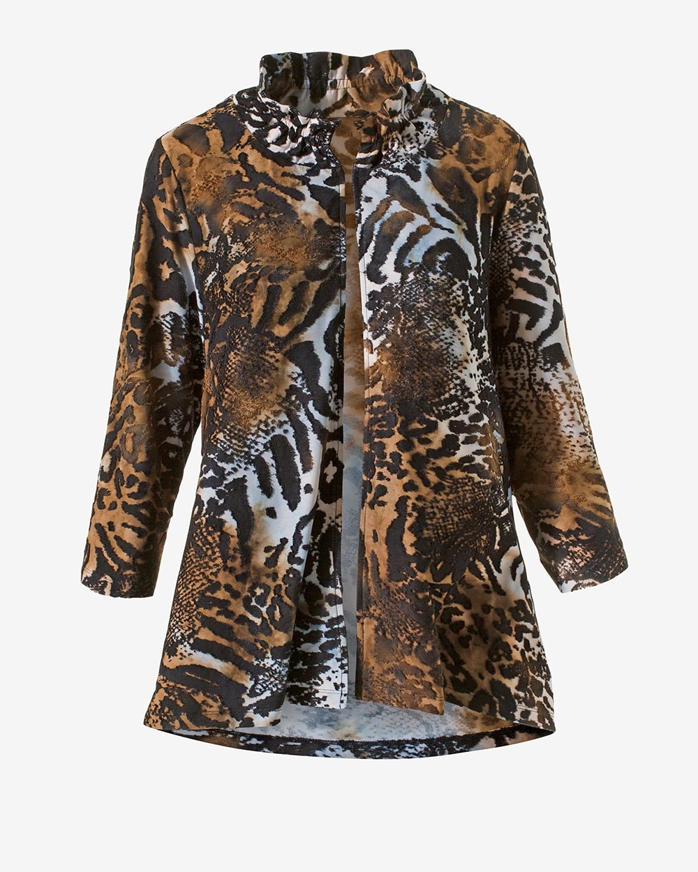 Easywear Cheetah Burnout Adjustable Collar Jacket