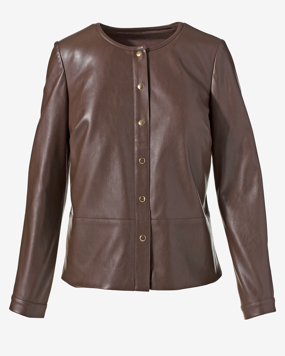 Faux-Leather Snap Jacket