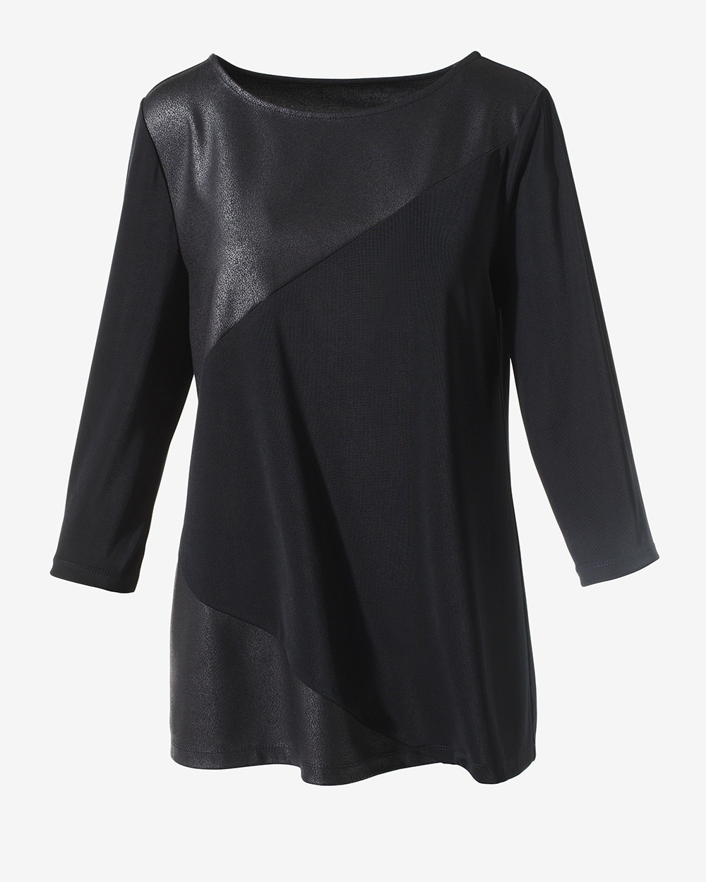 Easywear Faux-Leather Blocked Tunic