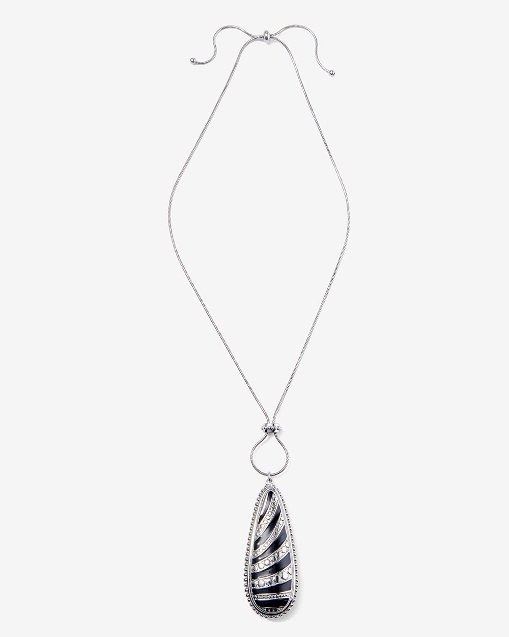 Reversible Faux-Pearl Pendant Adjustable Necklace