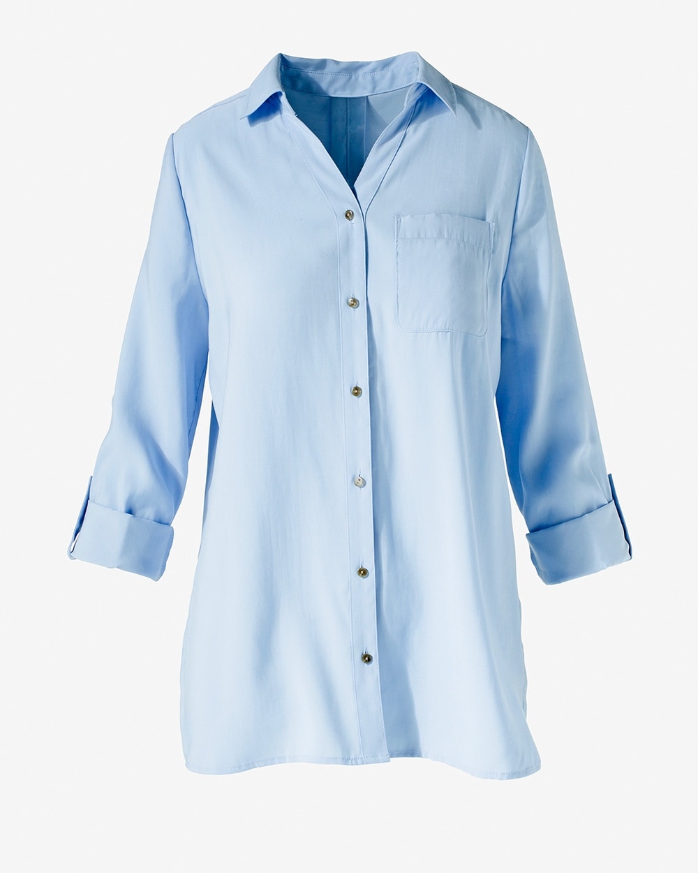 Frosted Twill Button-Down Tunic