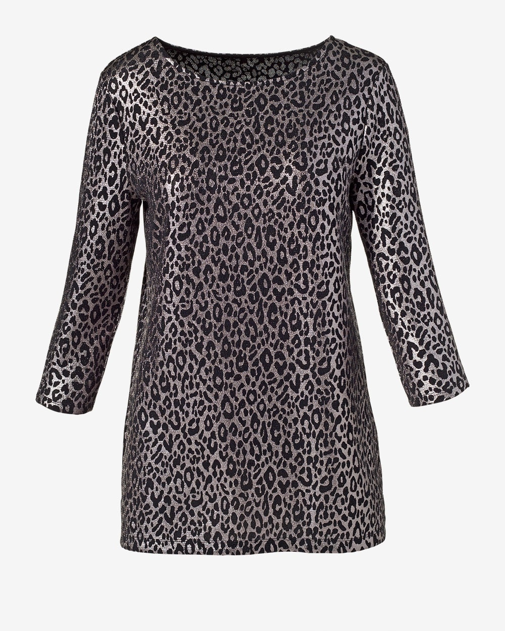 Easywear Graphic Leopard Shimmer 3/4-Sleeve Tunic