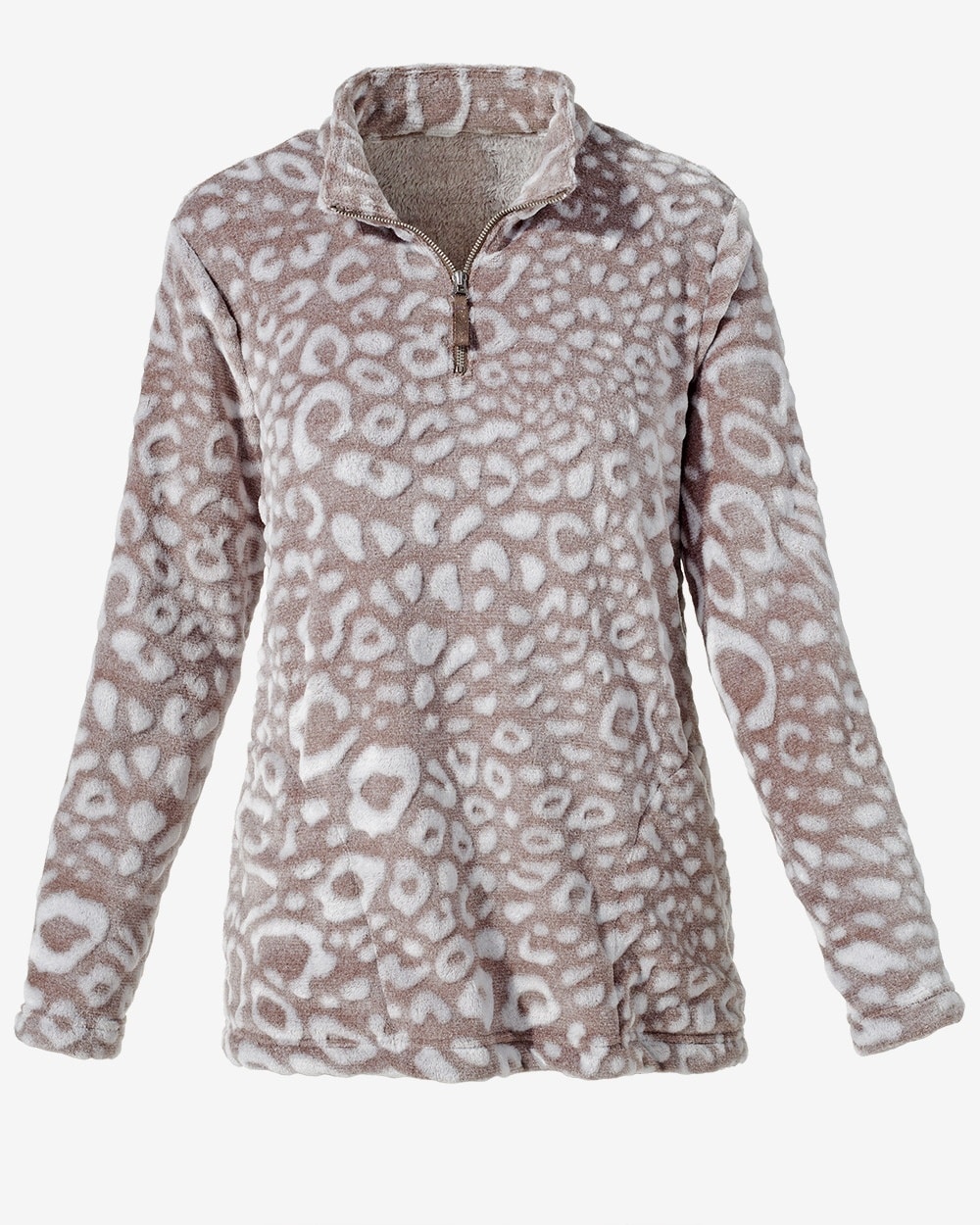 Weekends CoziSoft Cheetah Plush Pullover