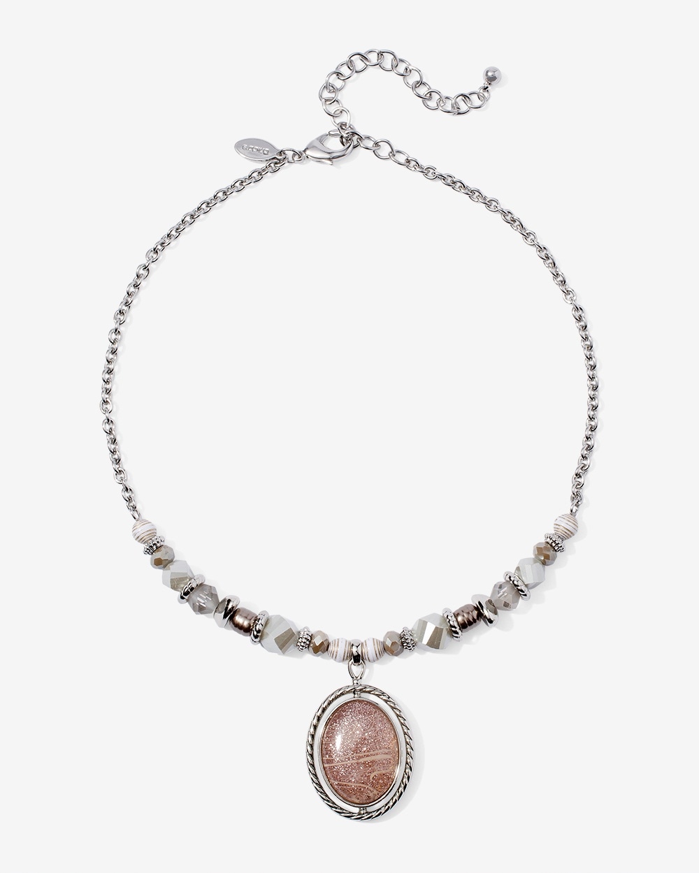 Swirled Glitter Stone Pendant Necklace