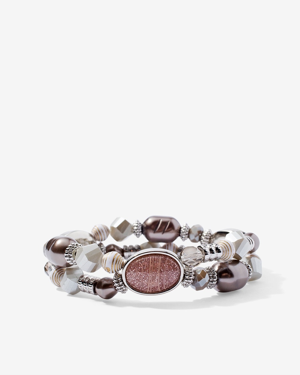 Swirled Glitter Stone Stretch Bracelet