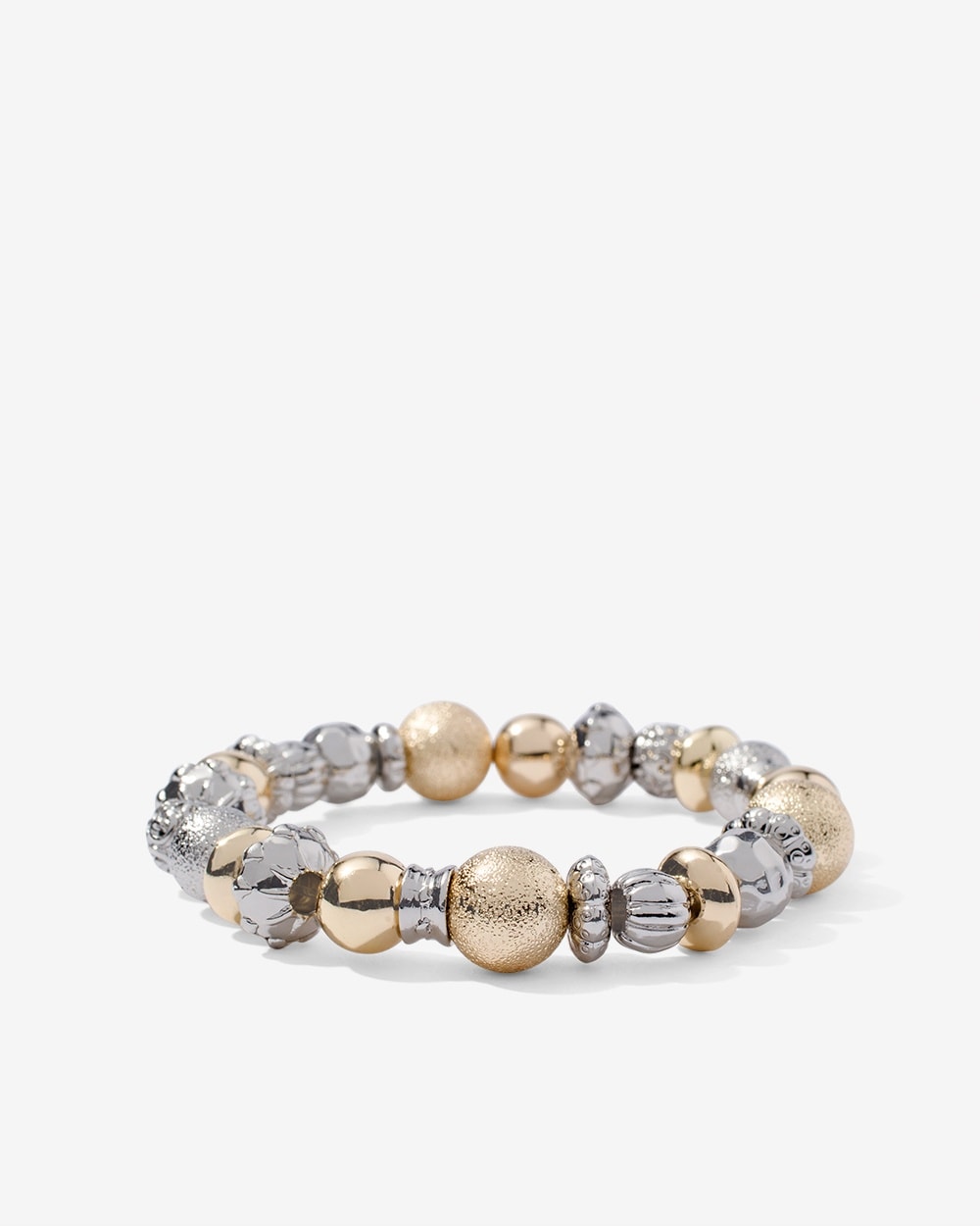 Mixed-Metal Beads Stretch Bracelet