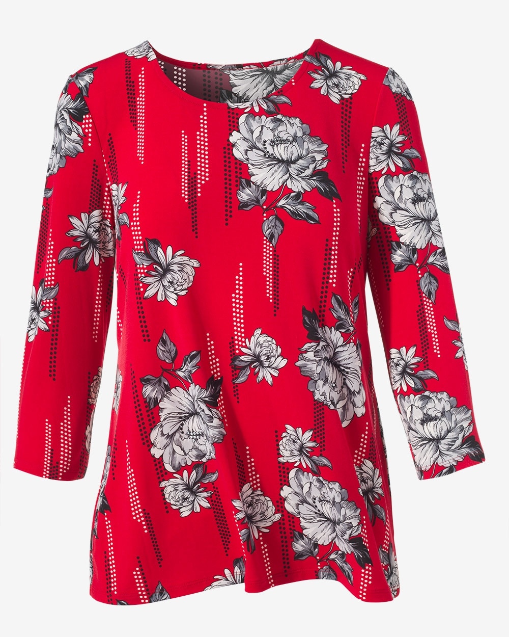 Floral Drizzle 3/4-Sleeve Tunic