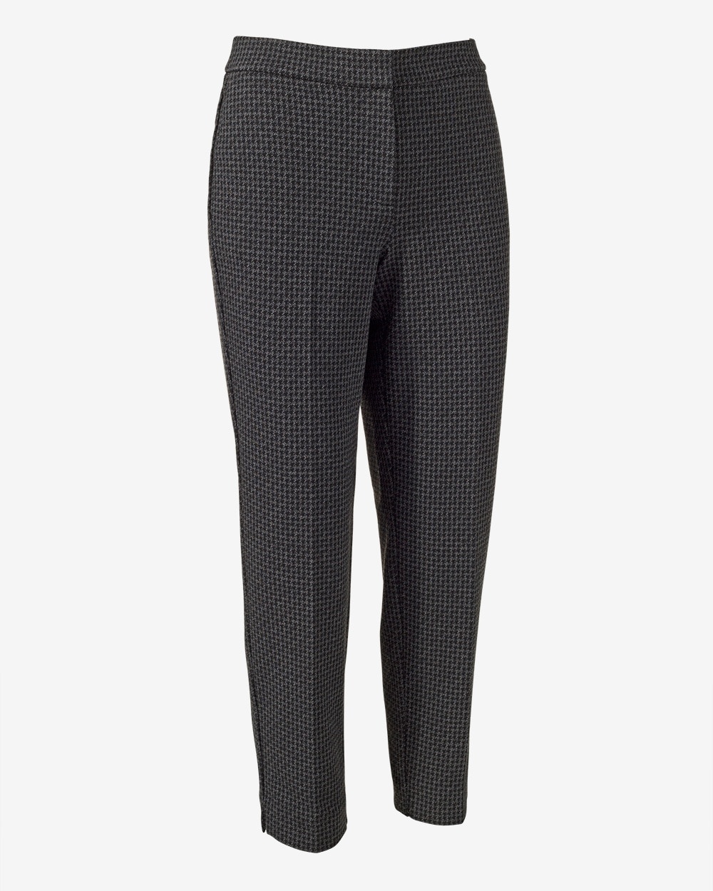 Houndstooth Knit Straight Ankle Pants