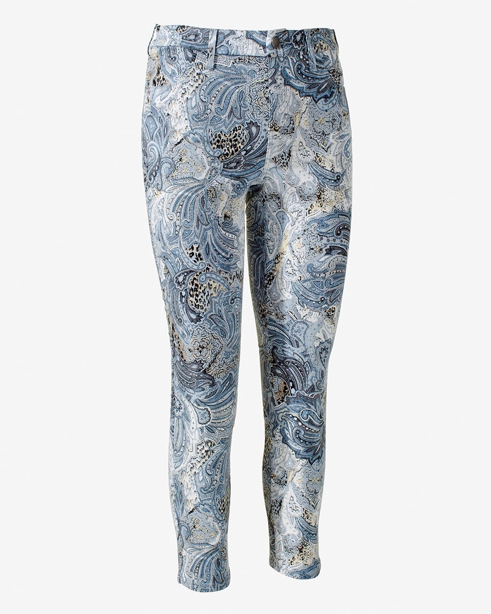 Feathered Paisley Girlfriend Ankle Jeans