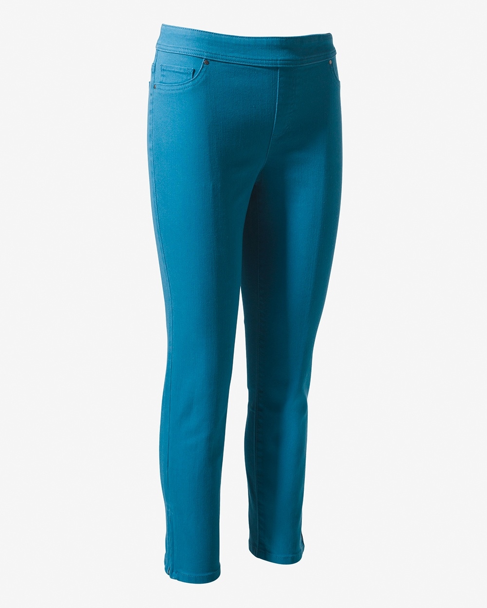 Perfect Stretch Girlfriend Pull-On Ankle-Zip Jeans