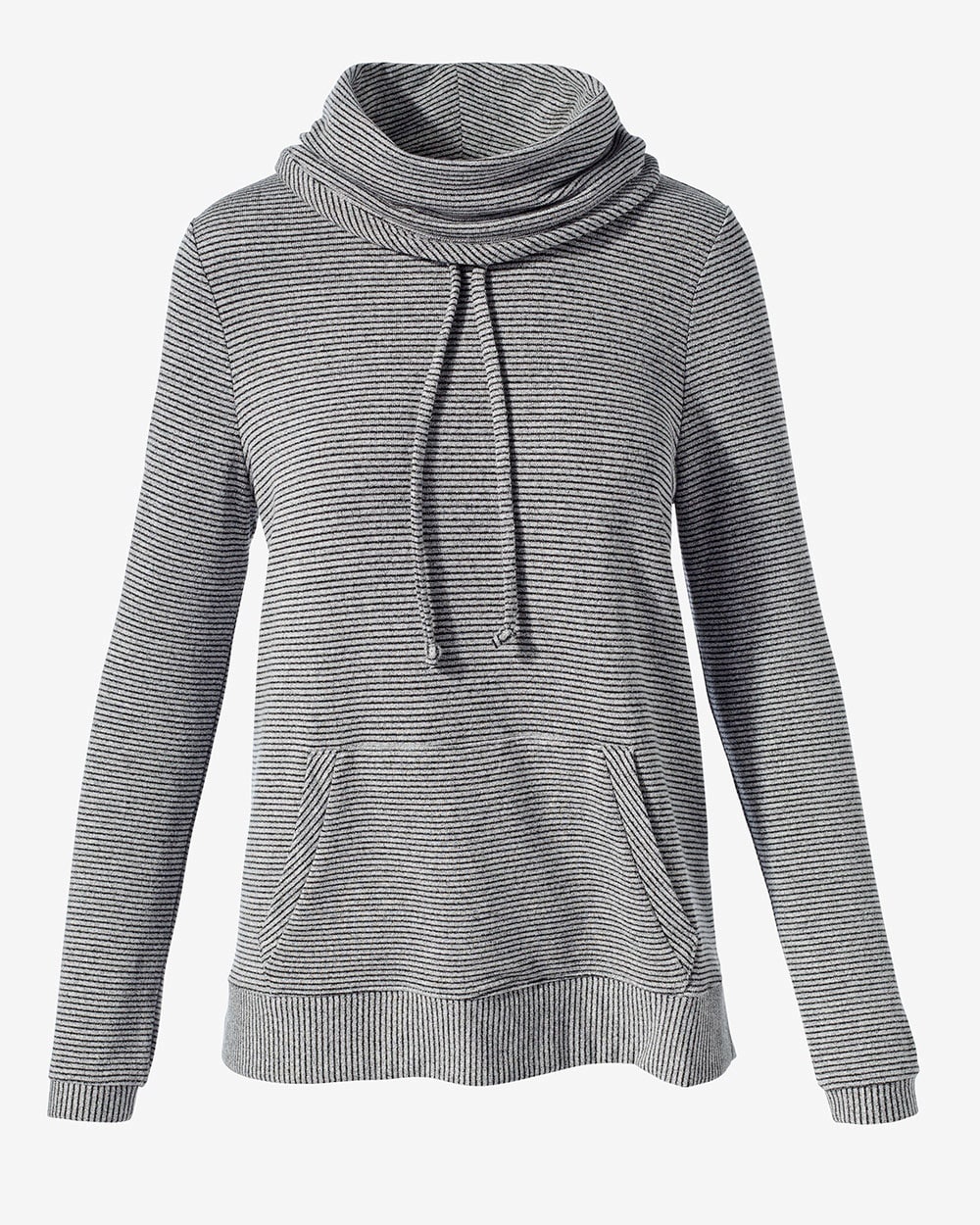 Weekends CoziSoft Mini-Stripe Comfy Cowl Pullover