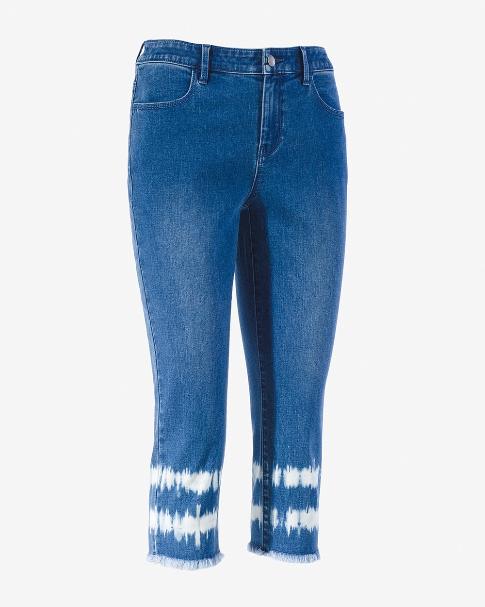 Tie-Dye Fringe Girlfriend Capri Jeans
