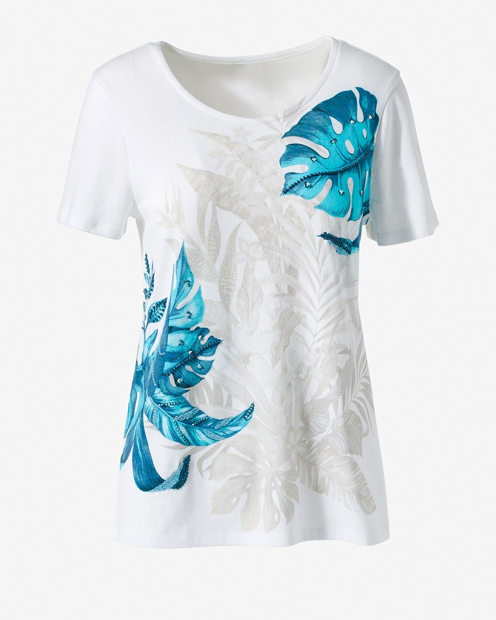 Exploded Monstera Scoop-Neck Tee