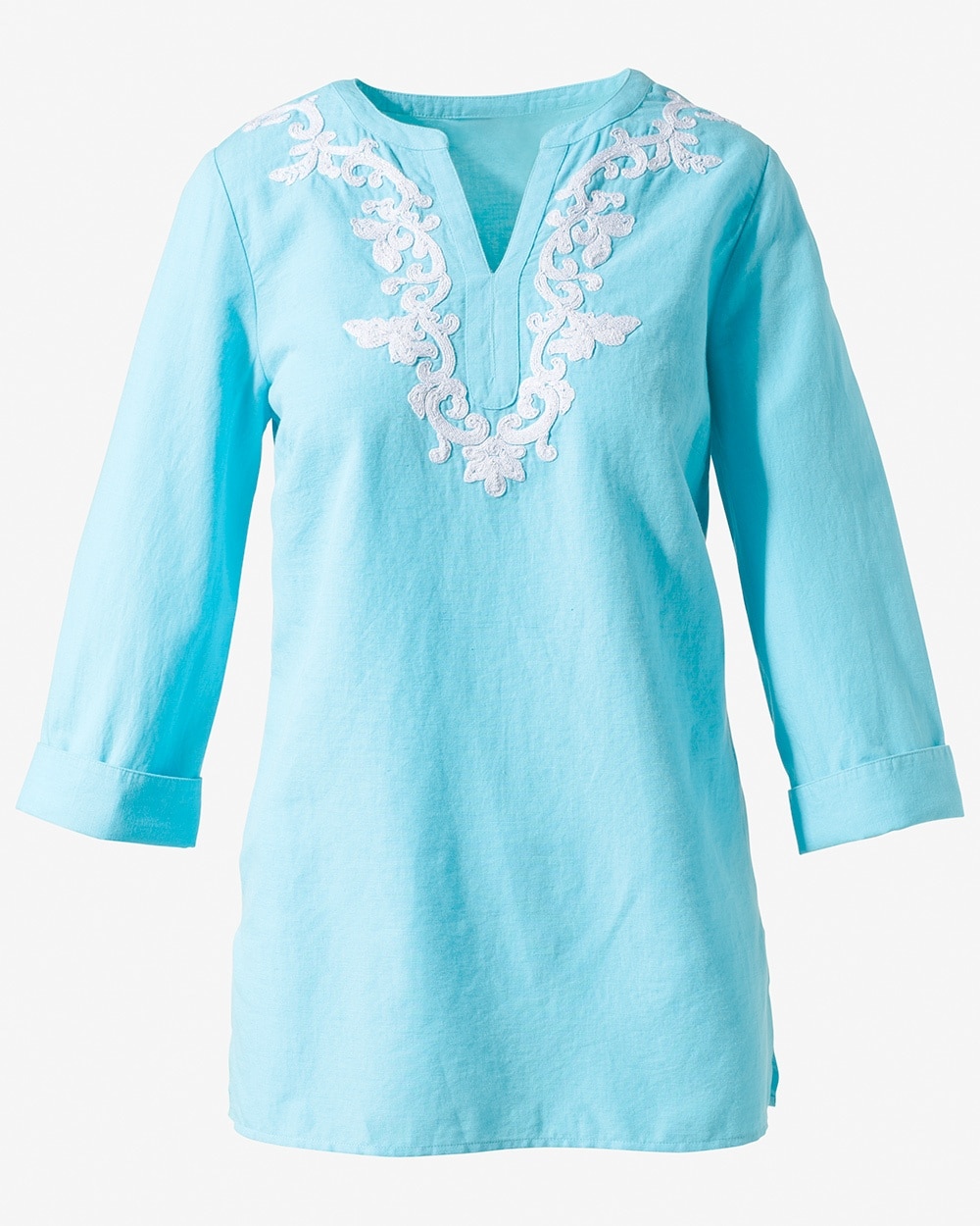 Embroidered Tunic Popover Top