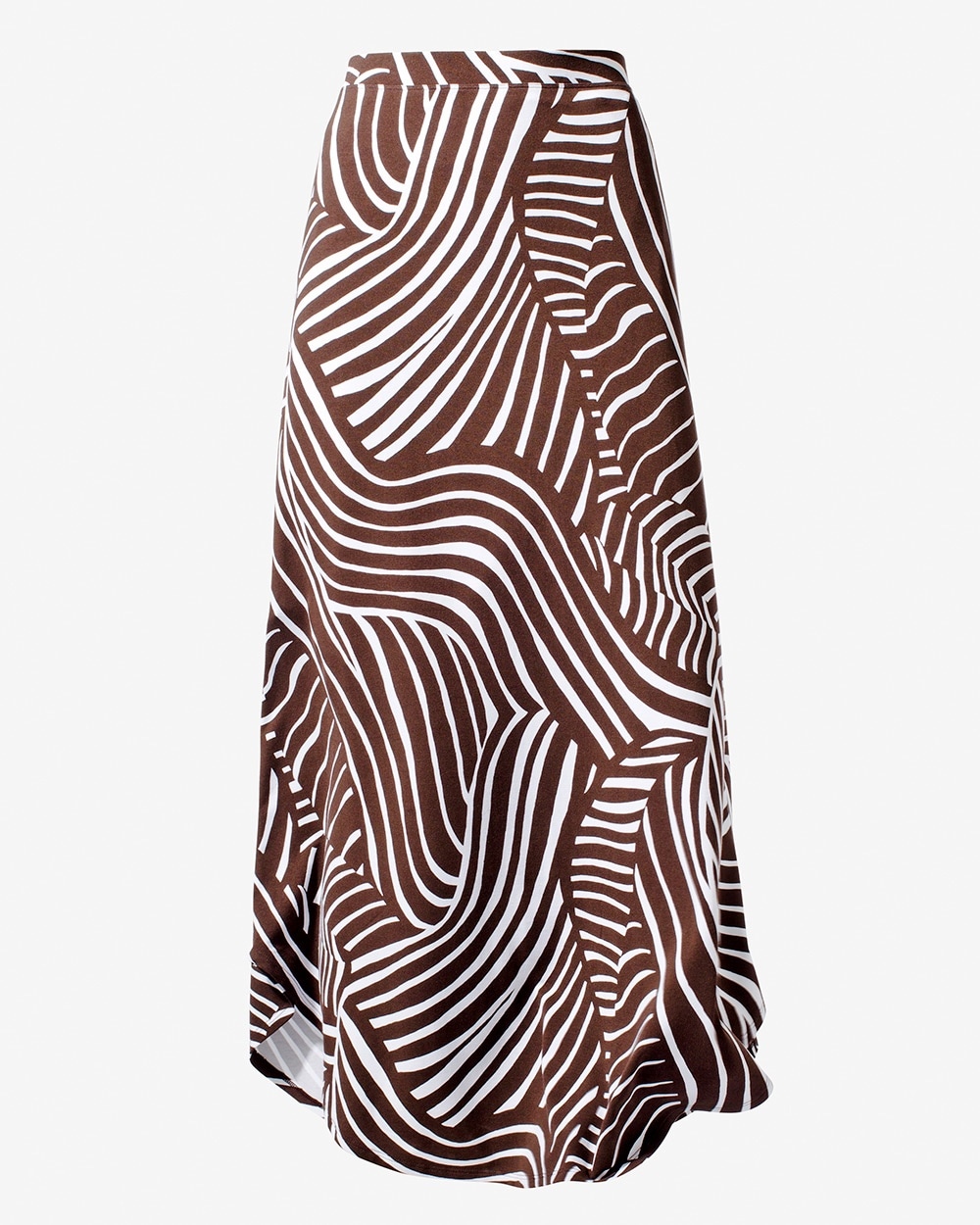 Tidal Wave Curved-Hem Maxi Skirt