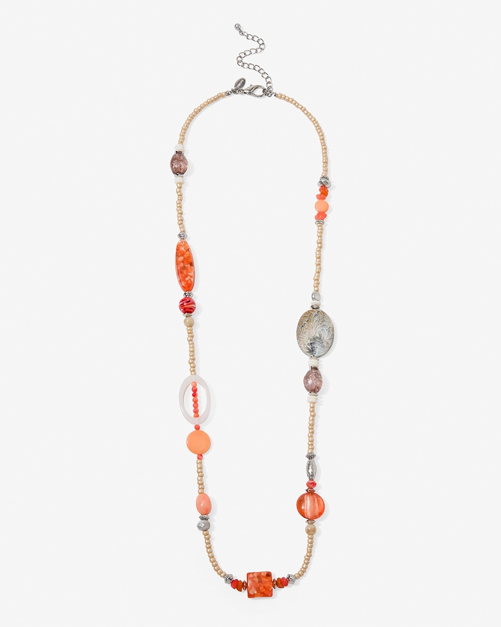 Bead-And-Stone Single Strand Necklace