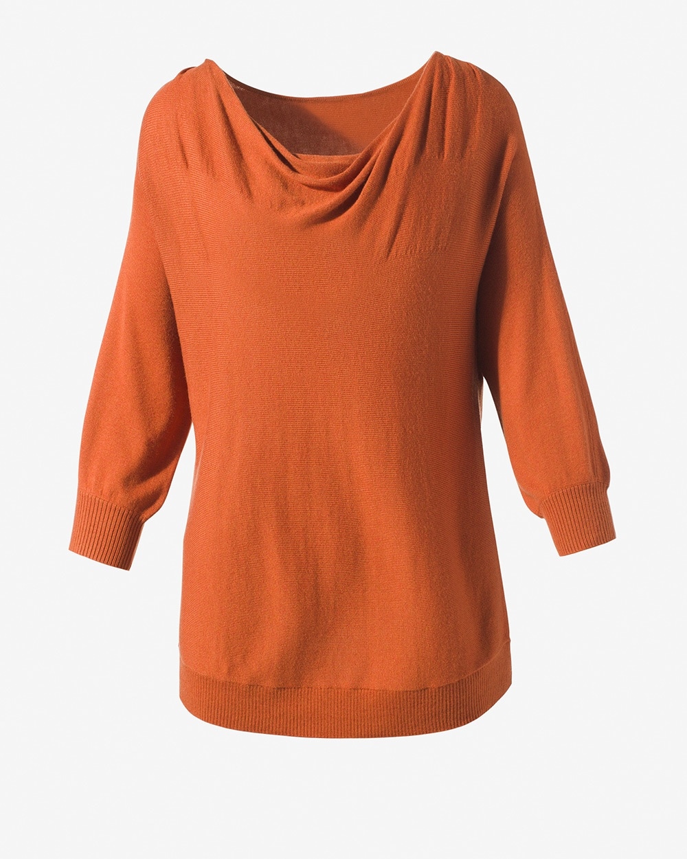 Touch of Cashmere Drape-Neck Pullover