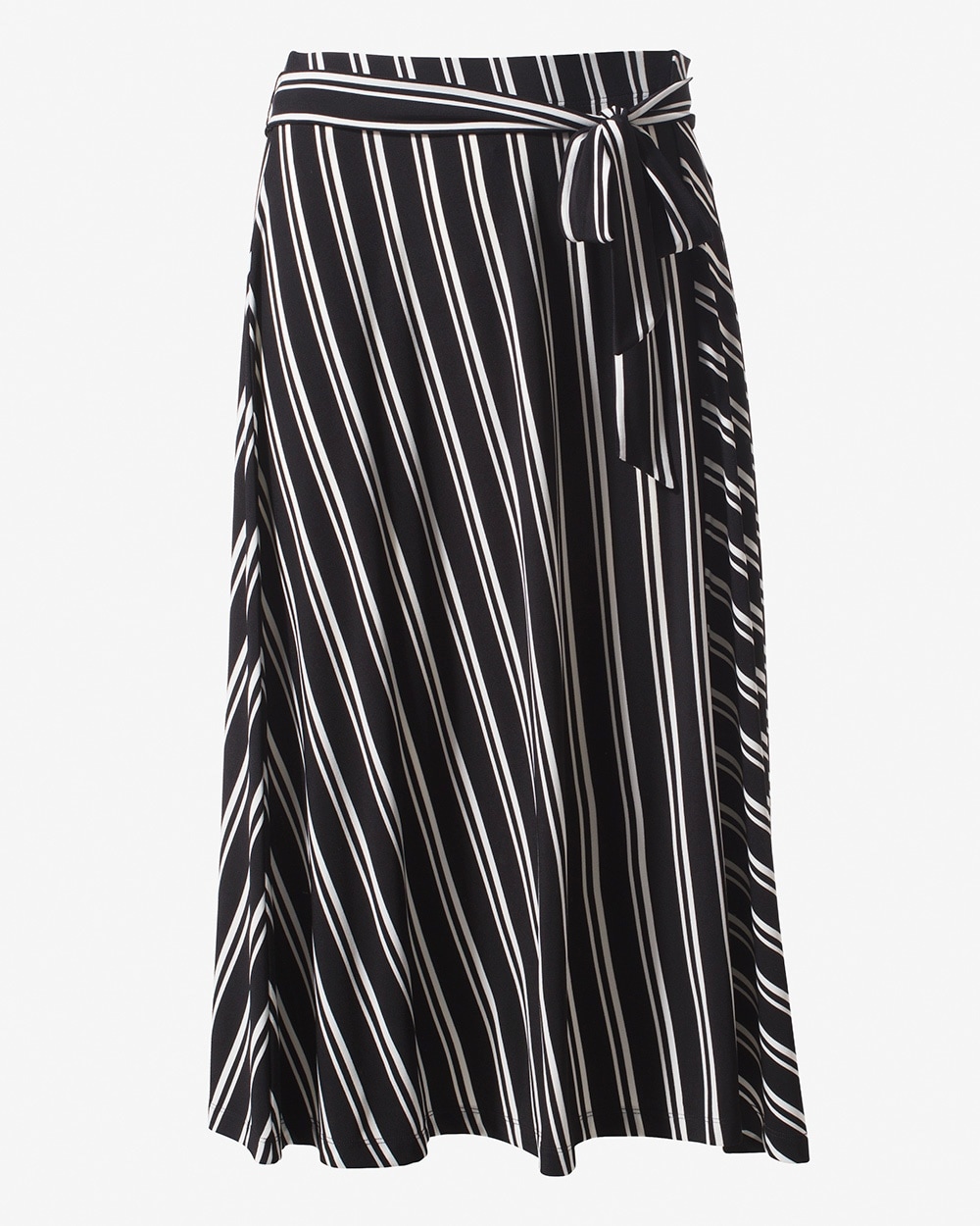 Fall Stripe Tie Midi Skirt