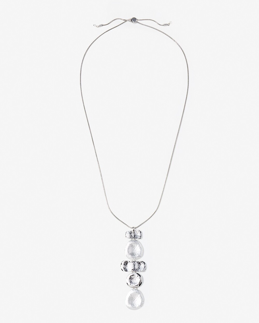 Silvertone Pendant Adjustable Necklace