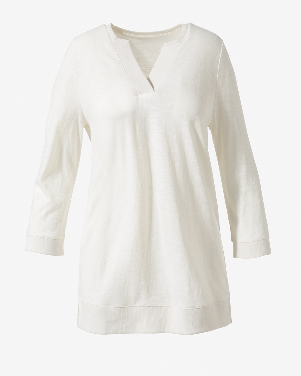 Weekends Notch 3/4-Sleeve Pullover Tunic
