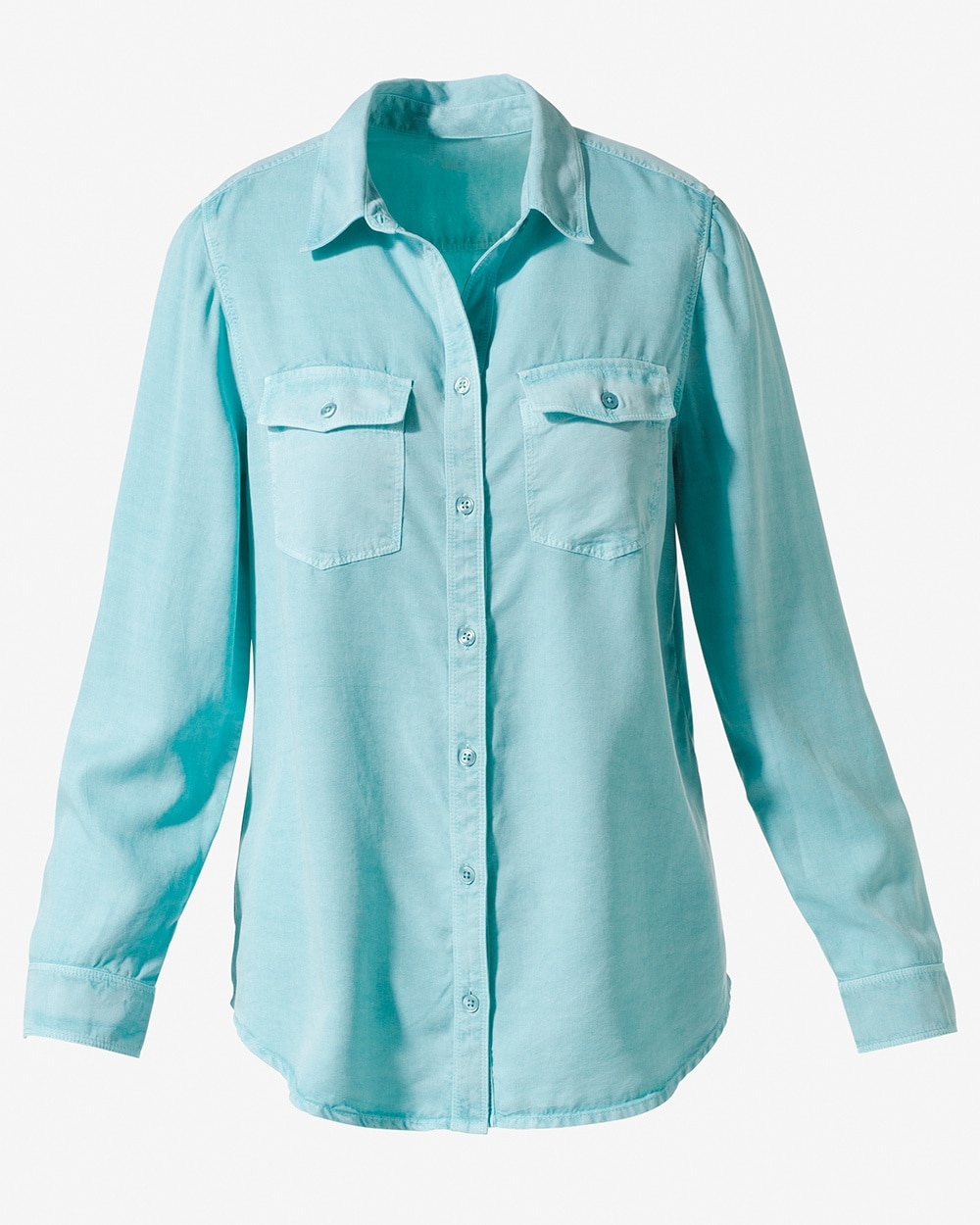 Soft Washed Femme Utility Button-Down Shirt