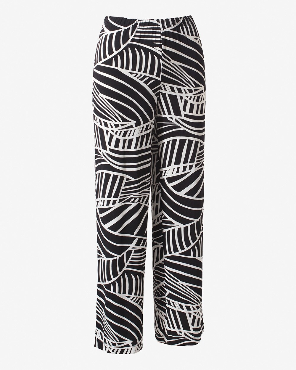 Palm Graphic Pull-On Palazzo Pants