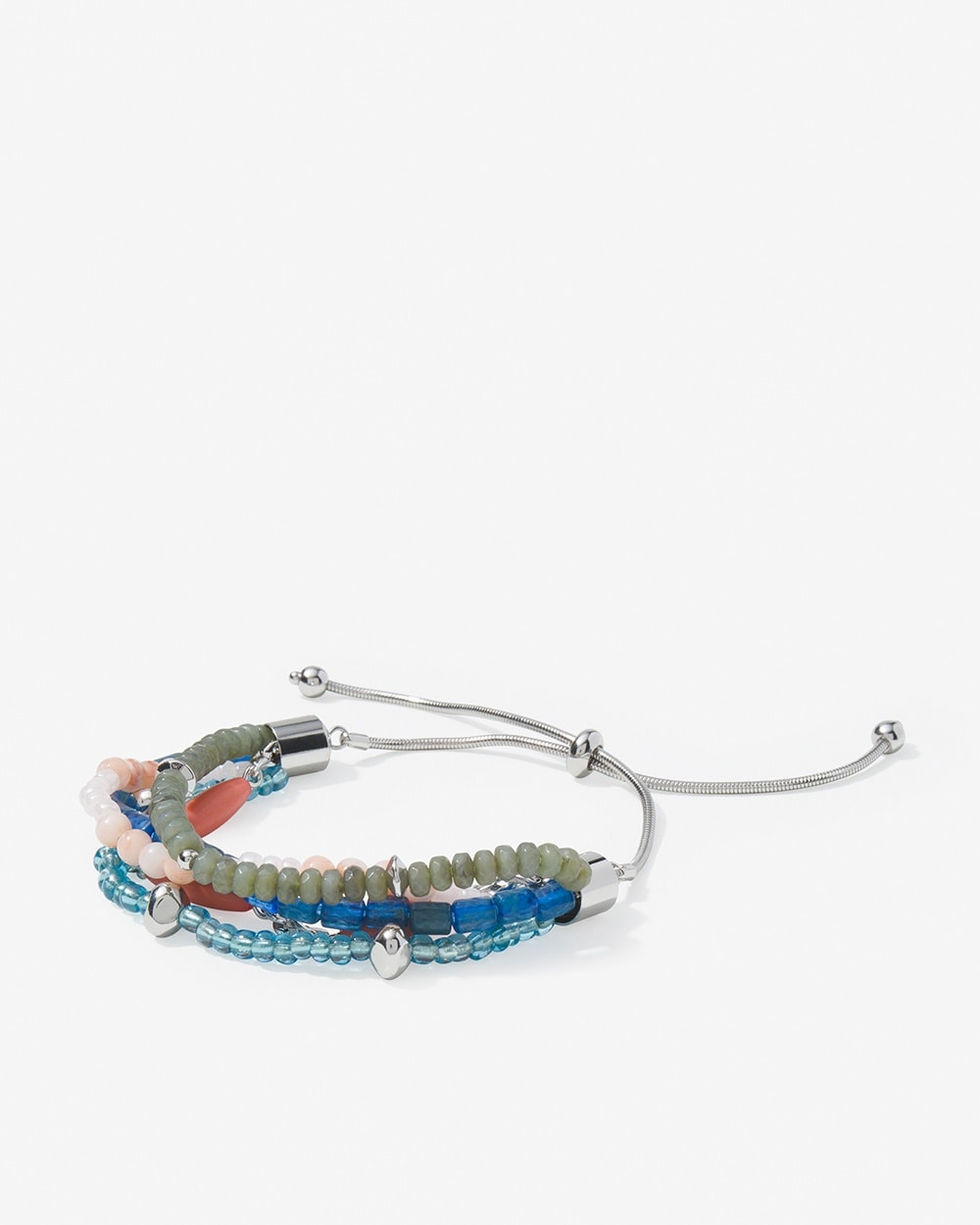 Multicolor Beaded Multi-Strand Slide Bracelet