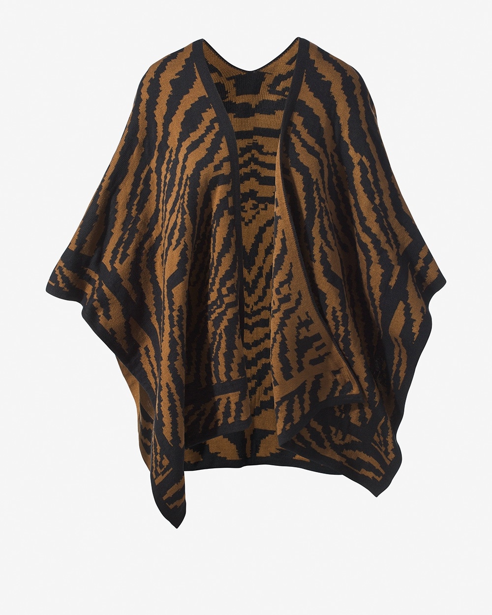 Tiger Print Sweater Reversible Ruana