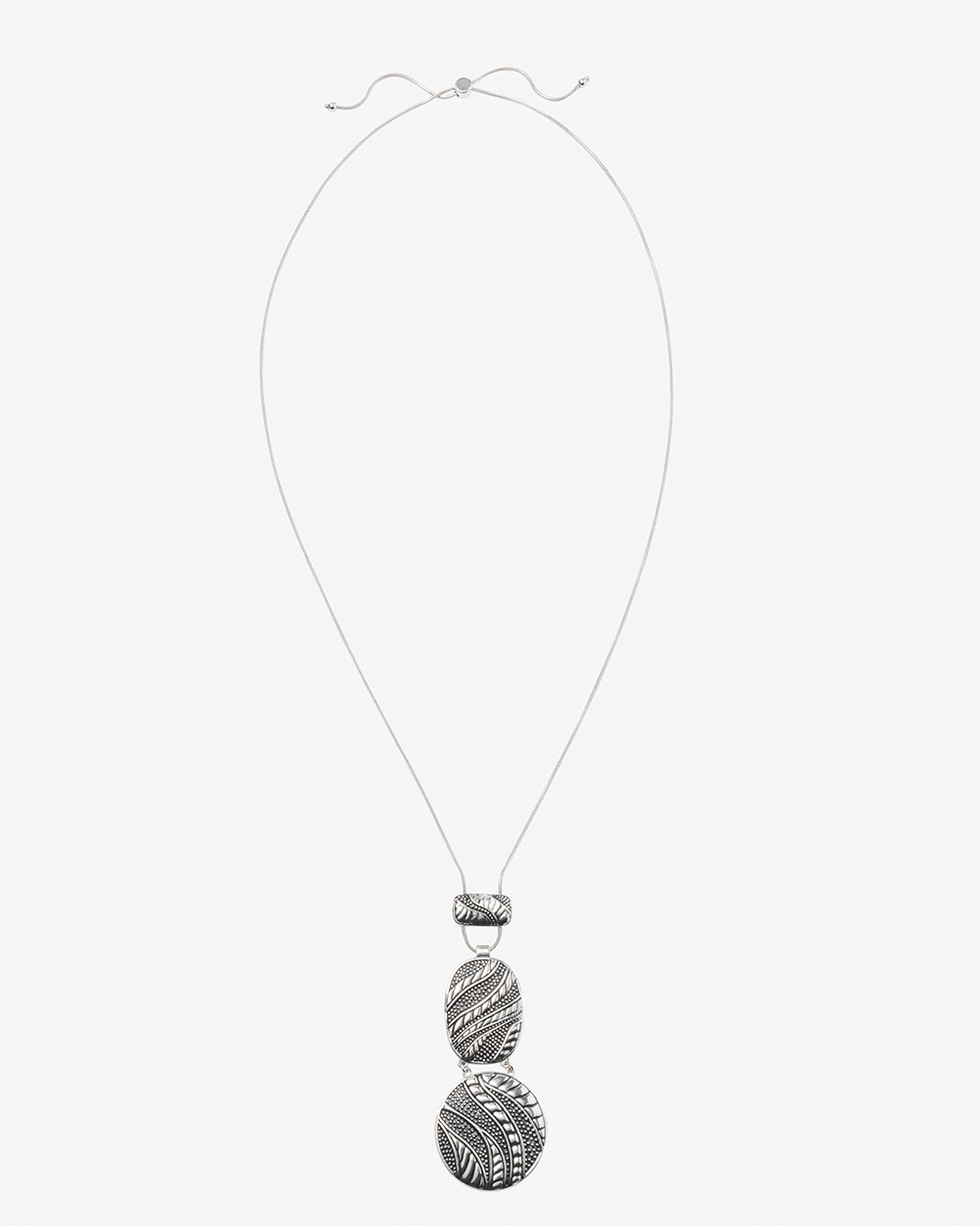 Blue Artisan Reversible Adjustable Pendant Necklace