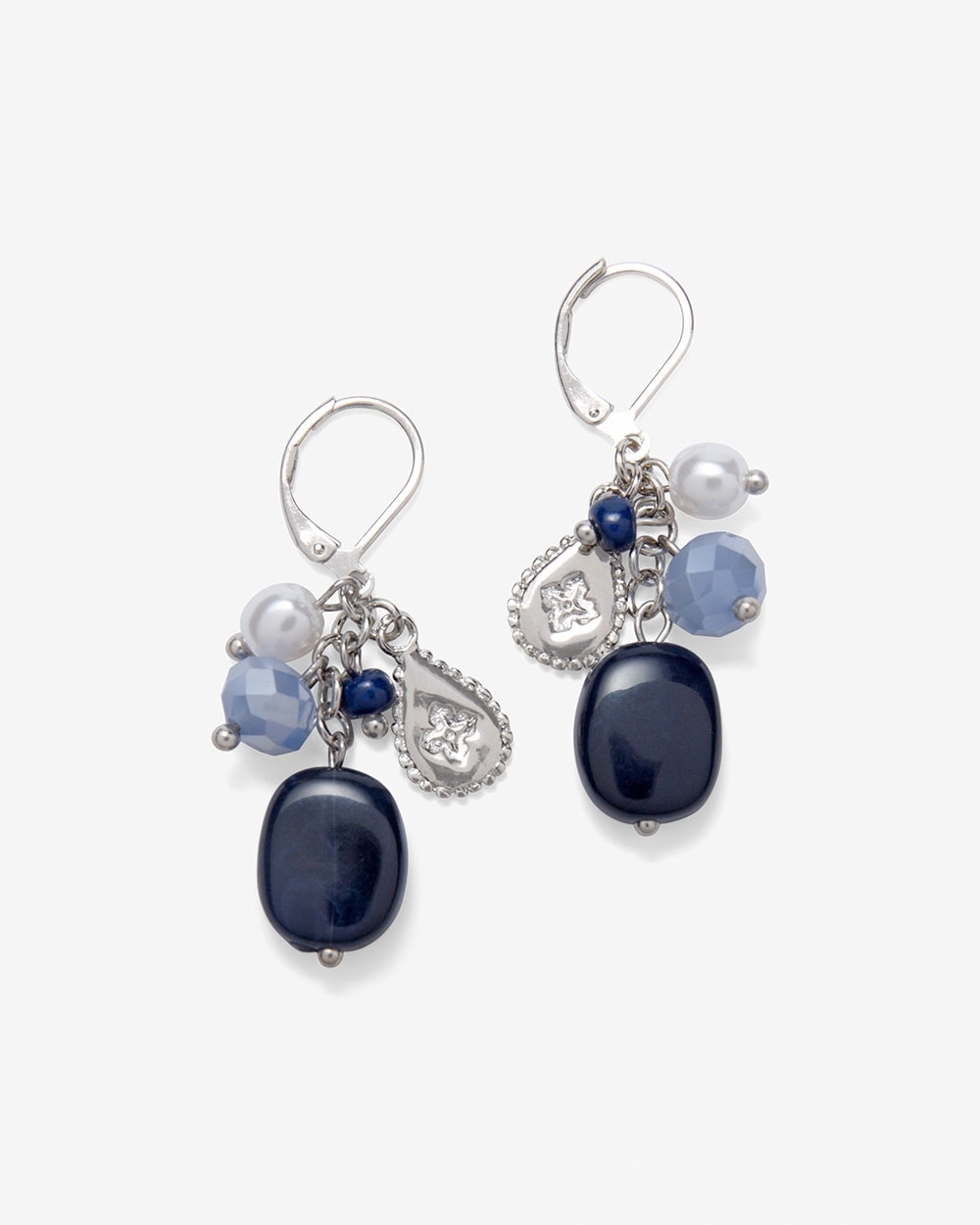 Blue Artisan Cluster Earrings