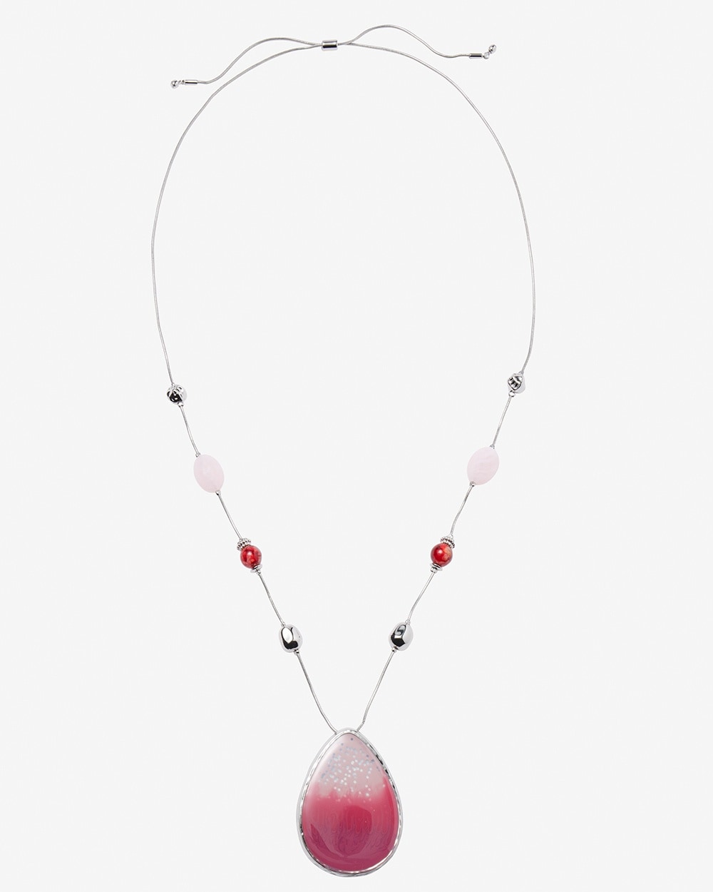 Pink & Berry Ombr\u00E9 Pendant Adjustable Necklace