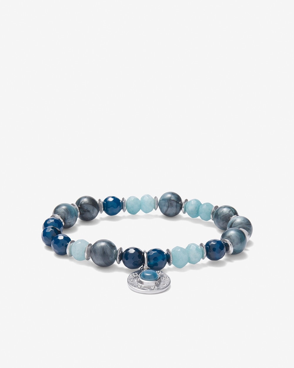 Blue Multi-Bead Stretch Bracelet